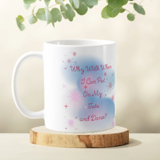 Mug Citation de ballet rose et bleu et Ballerina