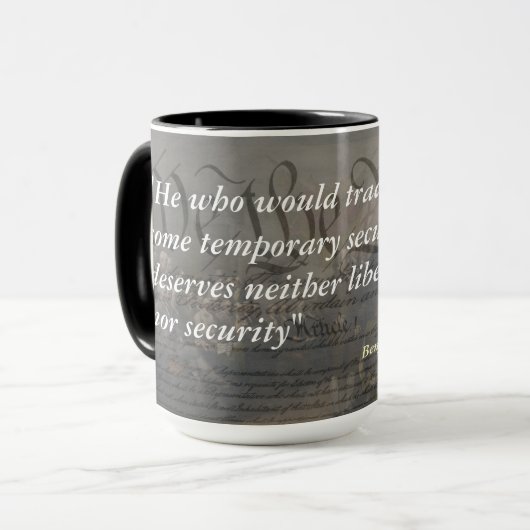Mug Citation de Benjamin Franklin sur la liberté (Devant gauche)