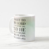 Mug Citation de bible de 16:3 de proverbes (Devant gauche)