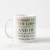 Mug Citation de bible de 16:3 de proverbes (Gauche)