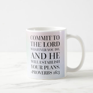 Mug Citation de bible de 16:3 de proverbes