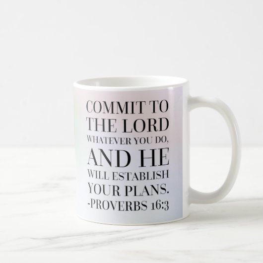 Mug Citation de bible de 16:3 de proverbes (Droite)