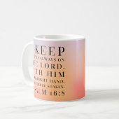 Mug Citation de bible de 16:8 de psaume (Devant gauche)