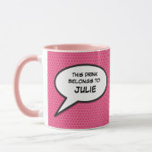 Mug Citation de bulle rose amusant (Gauche)