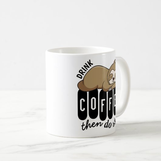 Mug Citation de café couché (Devant droit)