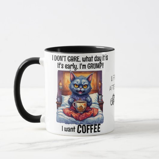 Mug Citation de café en colère grumpy (Gauche)