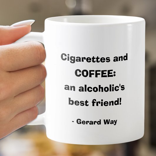 Mug Citation de café et de cigarettes Texte humoristiq