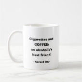 Mug Citation de café et de cigarettes Texte humoristiq (Gauche)