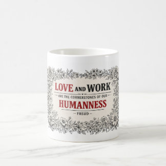 MUG CITATION DE CAFÉ PAR FREUD EN STYLE LETTRE PRESSÉE