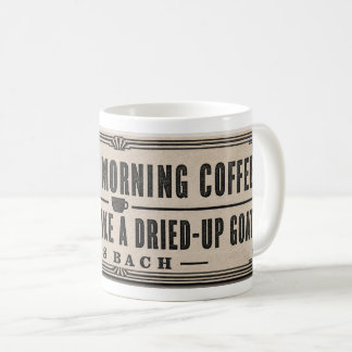 MUG CITATION DE CAFÉ PAR JS BACH EN STYLE LETTREPRESS