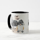 Mug Citation de Camion Gnome Coffee Blanc Noir Plaid (Devant gauche)