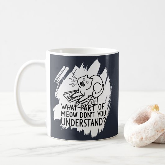 Mug Citation de chat drôle de Splash blanc (Avec donut)