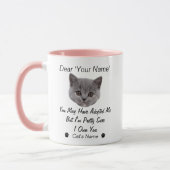 Mug Citation de chat drôle | Photo et nom personnalisé (Gauche)