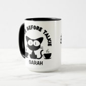 Mug Citation de chat et de café amusant personnalisée  (Devant gauche)