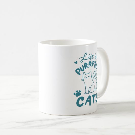 Mug Citation de chat simple Charmant Empreinte de patt (Devant droit)
