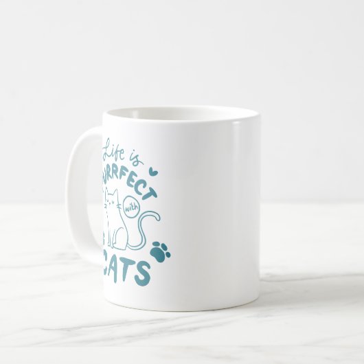 Mug Citation de chat simple Charmant Empreinte de patt (Devant gauche)