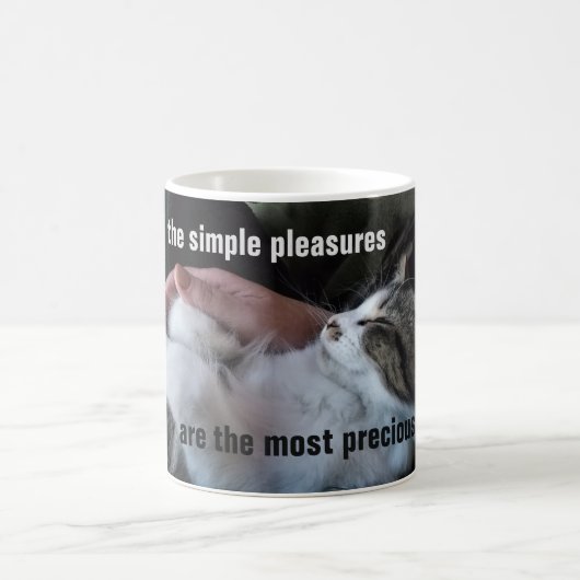 Mug Citation de chaton mignon Simples plaisirs les plu (Centre)