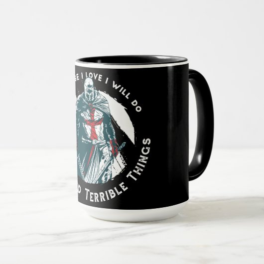 Mug Citation de Chevalier courageux (Devant droit)