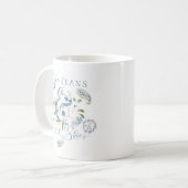 Mug Citation de couleur d'eau florale verte en bleu de (Devant gauche)
