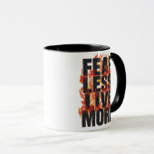 Mug Citation de courage et de vie de style grunge (Devant droit)