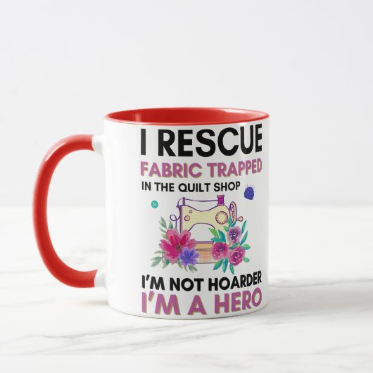 Mug Citation de couture drôle Machine à coudre florale (Gauche)