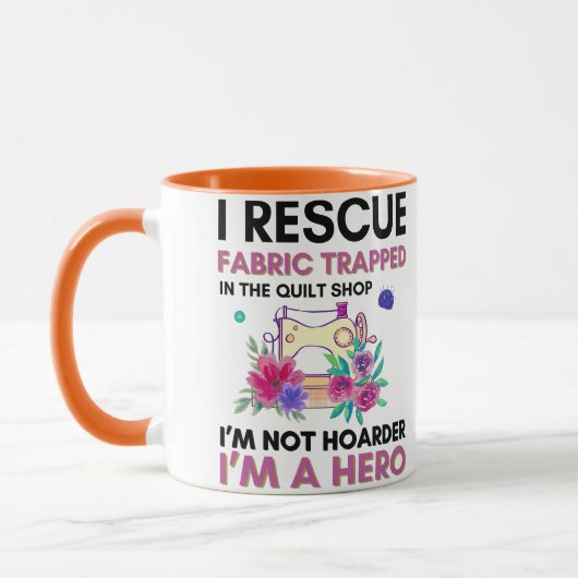 Mug Citation de couture drôle Machine à coudre florale (Gauche)