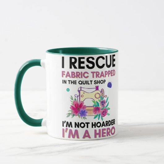 Mug Citation de couture drôle Machine à coudre florale (Gauche)
