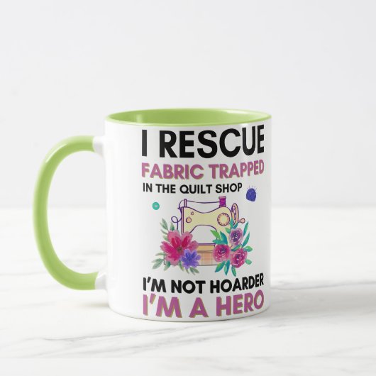 Mug Citation de couture drôle Machine à coudre florale (Gauche)