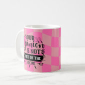 Mug Citation de cuisine drôle rétro rose (Devant gauche)