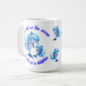 Mug Citation de dauphins d'aquarelle | (Devant gauche)