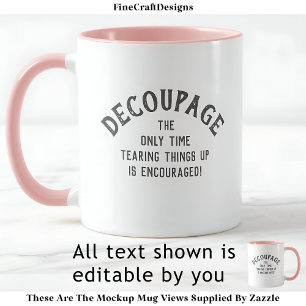 Mug Citation de découpage humoristique personnalisée P