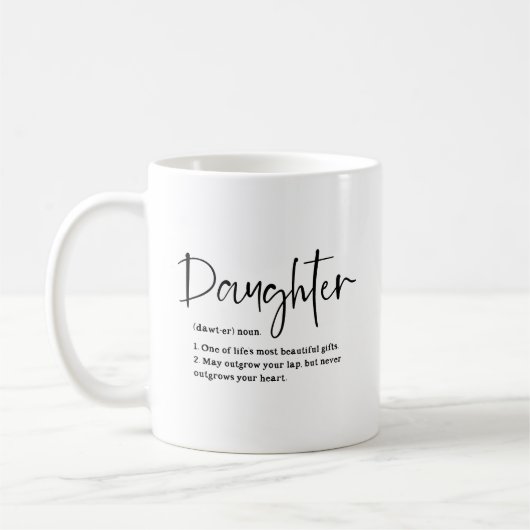 Mug Citation de définition de fille sentimentale (Gauche)