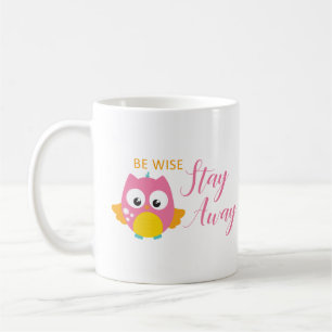 Mug Citation de dérangement social mignon Chouette ros