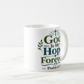 Mug Citation de dévotion chrétienne : Dieu est mon esp (Devant droit)