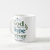 Mug Citation de dévotion chrétienne : Dieu est mon esp (Devant gauche)