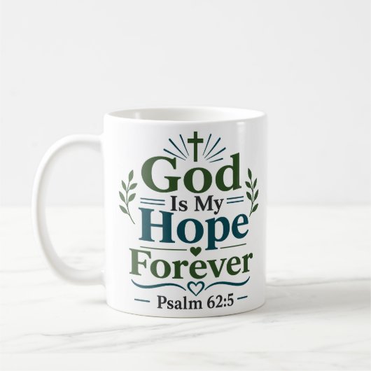 Mug Citation de dévotion chrétienne : Dieu est mon esp (Gauche)