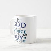 Mug Citation de dévotion quotidienne : Dieu est ma sou (Devant gauche)