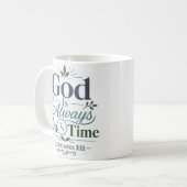 Mug Citation de dévotion quotidienne « Dieu est toujou (Devant gauche)