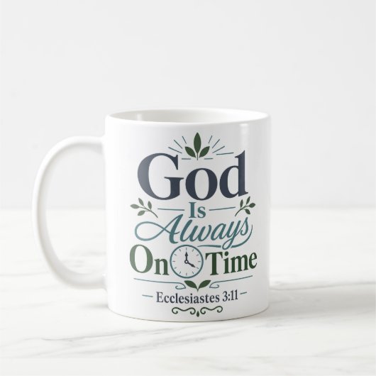 Mug Citation de dévotion quotidienne « Dieu est toujou (Gauche)