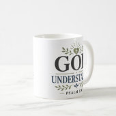 Mug Citation de dévotion spirituelle Dieu comprend (Devant droit)