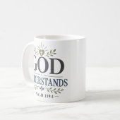 Mug Citation de dévotion spirituelle Dieu comprend (Devant gauche)