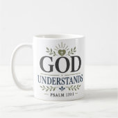Mug Citation de dévotion spirituelle Dieu comprend (Gauche)