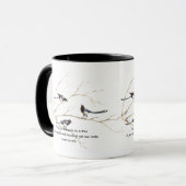 Mug Citation de famille avec aquarelle Magpie Bird Fam (Devant gauche)