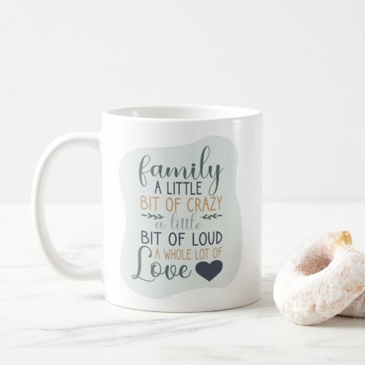Mug Citation de famille modifiable avec lettres de cou (Avec donut)
