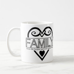 Mug Citation de famille - "Où commence la vie et n'aim