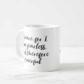 Mug Citation de femme sans peur dans la typographie de (Devant gauche)