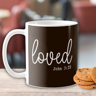 Mug Citation de ferme Amour Brun Foi minimaliste