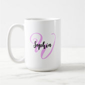 Mug Citation de fille avec Monogramme moderne Initiale (Gauche)