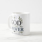 Mug Citation de foi chrétienne : Dieu est la réponse (Devant gauche)