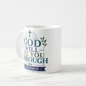 Mug Citation de foi chrétienne : Dieu vous soutiendra (Devant gauche)